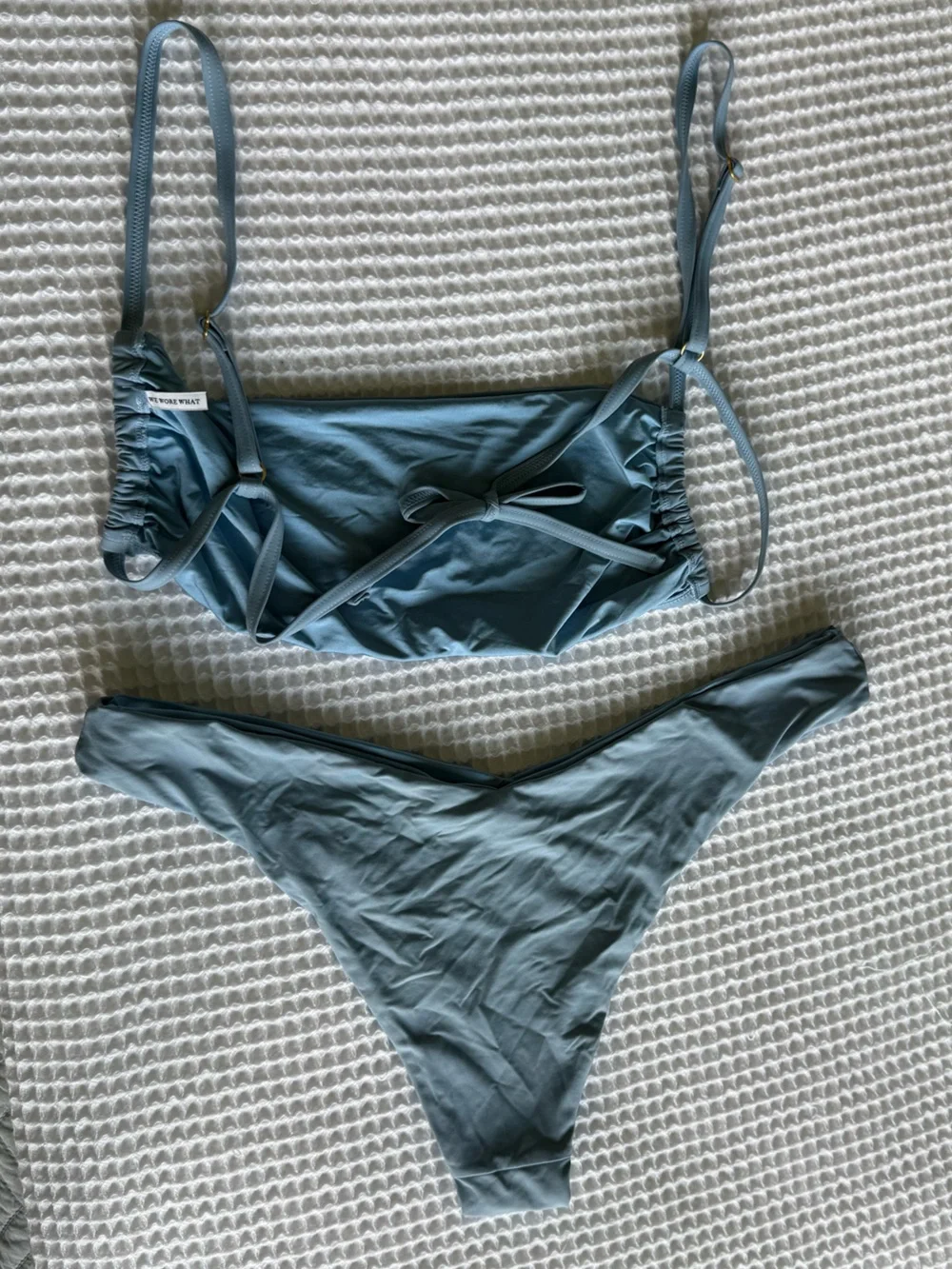 WeWoreWhat dusk blue Delilah bikini bottom and Leigh top